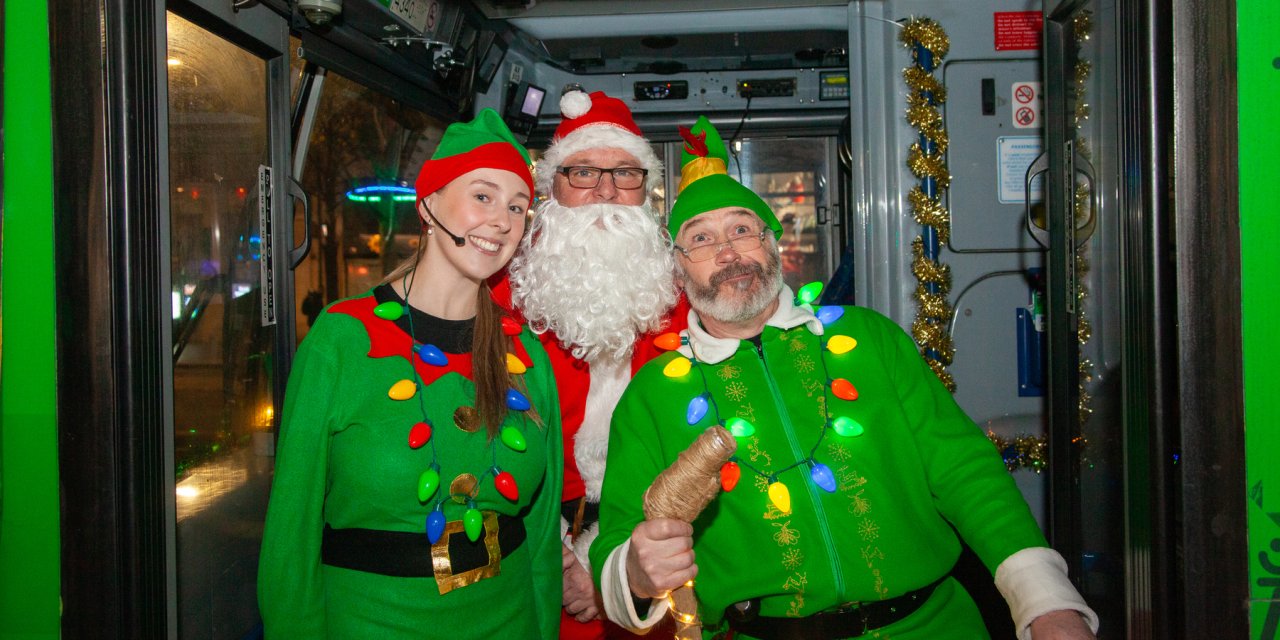 christmas tour driver and elves, dublin, ireland